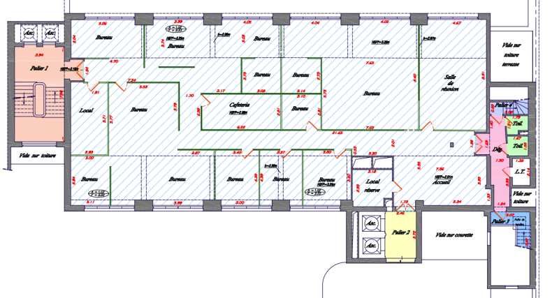 Location bureaux 1010 m² non divisibles