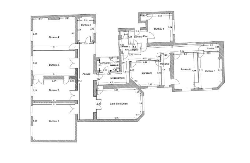 Location bureaux 279 m² non divisibles