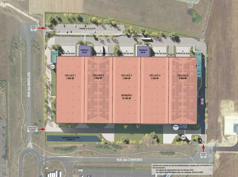 Location entrepots 32130 m² divisibles à partir de 12000 m²