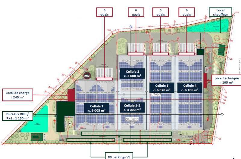 Location entrepots 25781 m² non divisibles