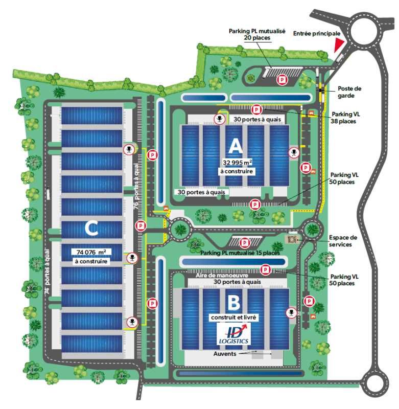 Location entrepots 107072 m² divisibles à partir de 32995 m²