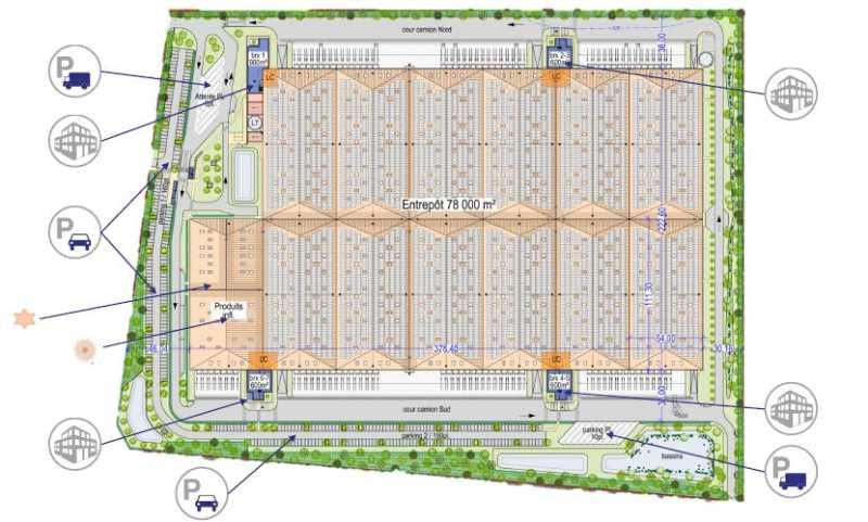 Location entrepots 81727 m² divisibles à partir de 40000 m²