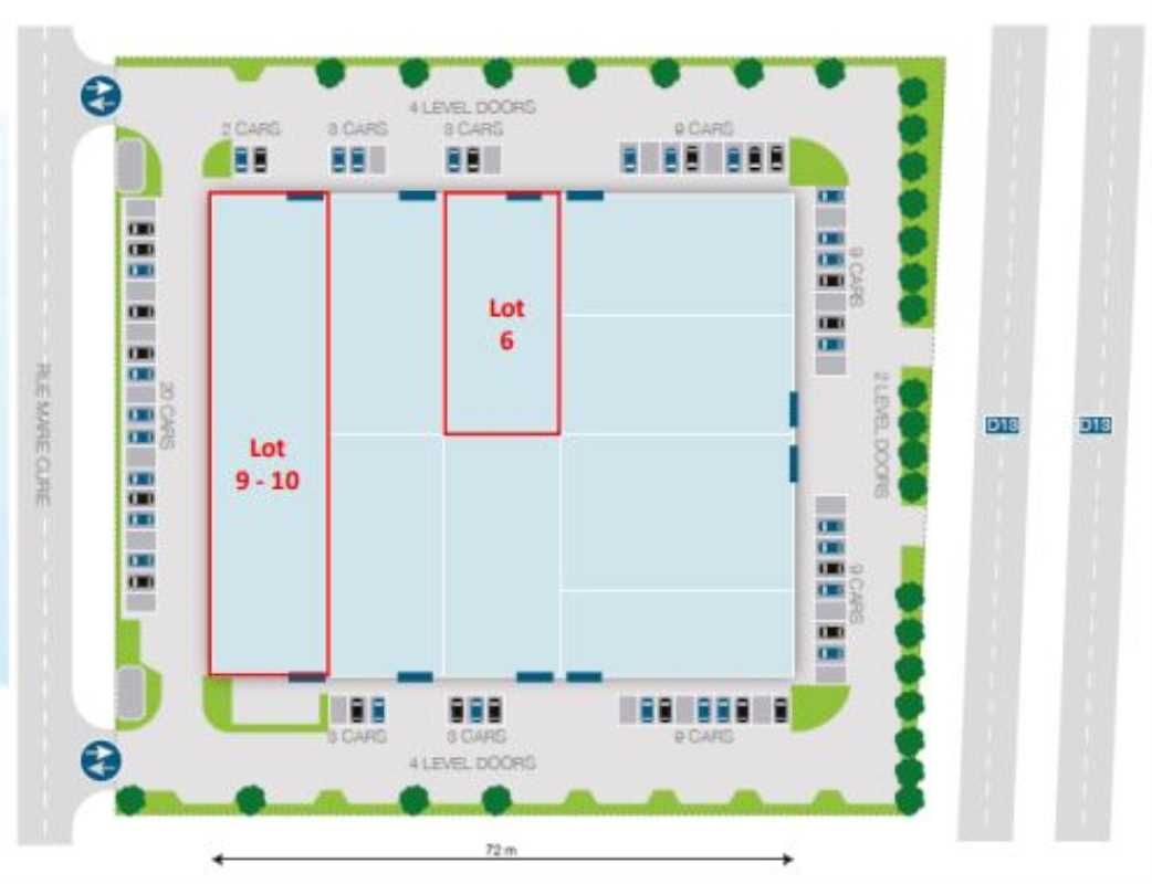 Location entrepots 1314 m² divisibles à partir de 432 m²