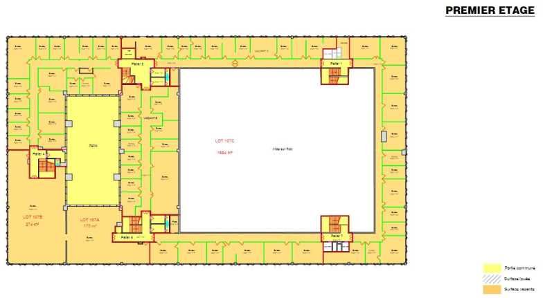 Location bureaux 2143 m² divisibles à partir de 175 m²