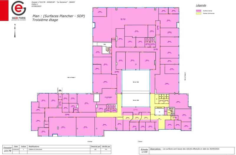 Location bureaux 1795 m² non divisibles