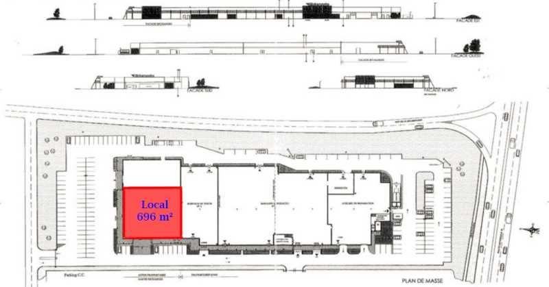 Location locaux commerciaux 696 m² non divisibles