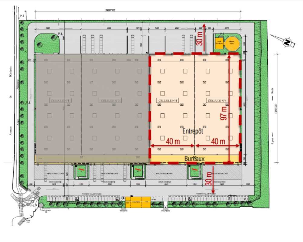 Location entrepots 8577 m² non divisibles
