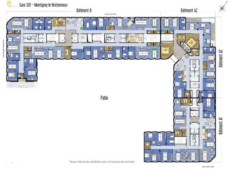 Location bureaux 12709 m² divisibles à partir de 258 m²