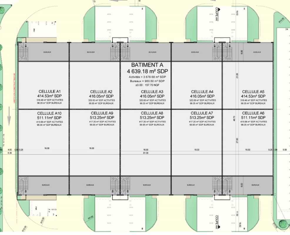 Location entrepots 511 m² non divisibles