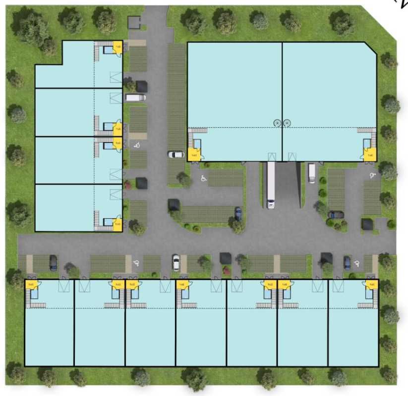 Location entrepots 4543 m² divisibles à partir de 452 m²