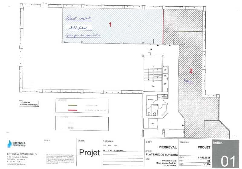 Location bureaux 681 m² divisibles à partir de 134 m²