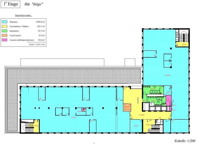 Location bureaux 4325 m² divisibles à partir de 700 m²