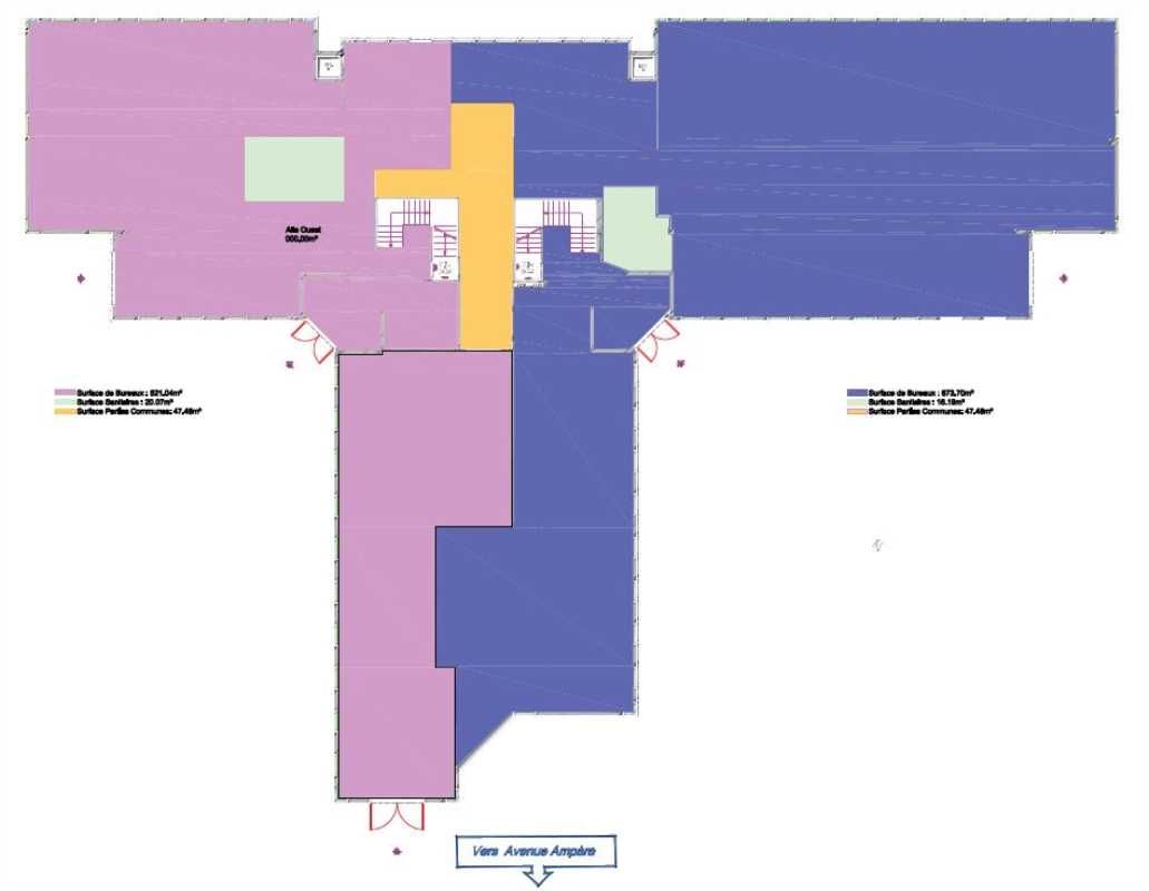 Location bureaux 1269 m² non divisibles