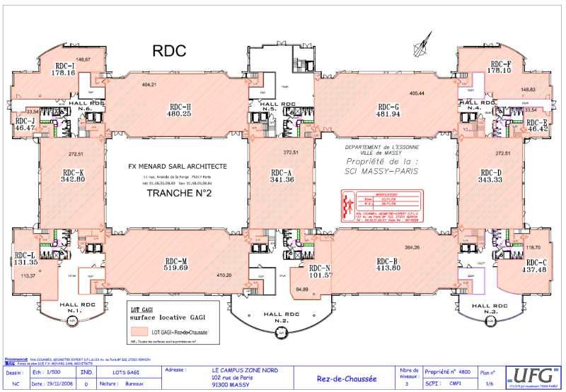 Location bureaux 461 m² non divisibles