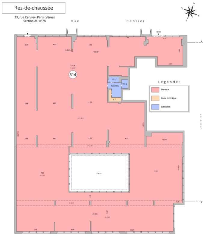 Vente bureaux 484 m² non divisibles