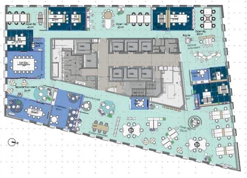 Location bureaux 5941 m² divisibles à partir de 694 m²