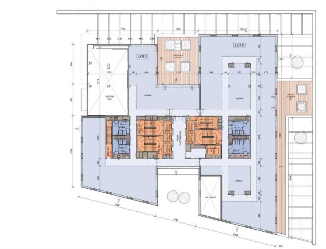 Location bureaux 8291 m² divisibles à partir de 268 m²