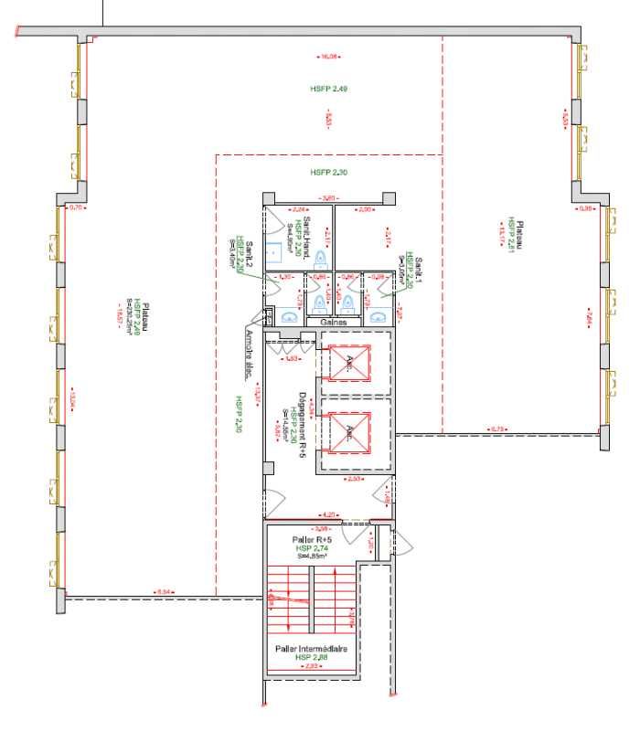 Location bureaux 261 m² non divisibles