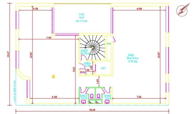 Location bureaux 396 m² divisibles à partir de 198 m²