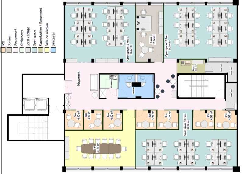 Location bureaux 321 m² non divisibles