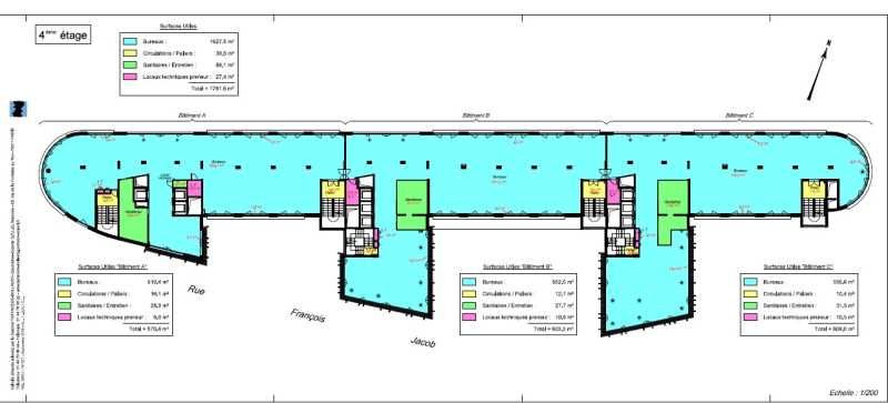 Location bureaux 681 m² non divisibles