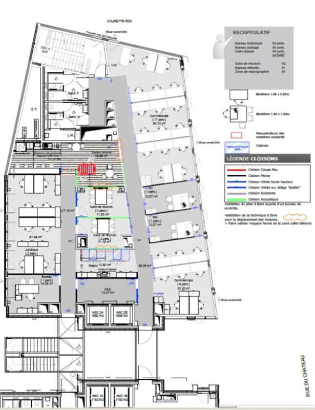 Location bureaux 371 m² non divisibles