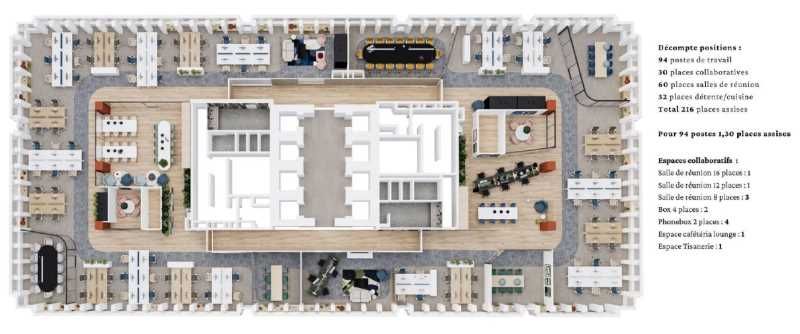 Location bureaux 536 m² non divisibles