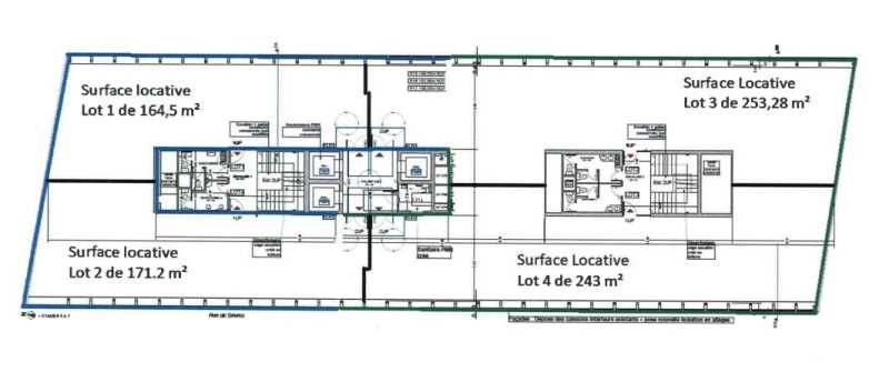 Location bureaux 146 m² non divisibles