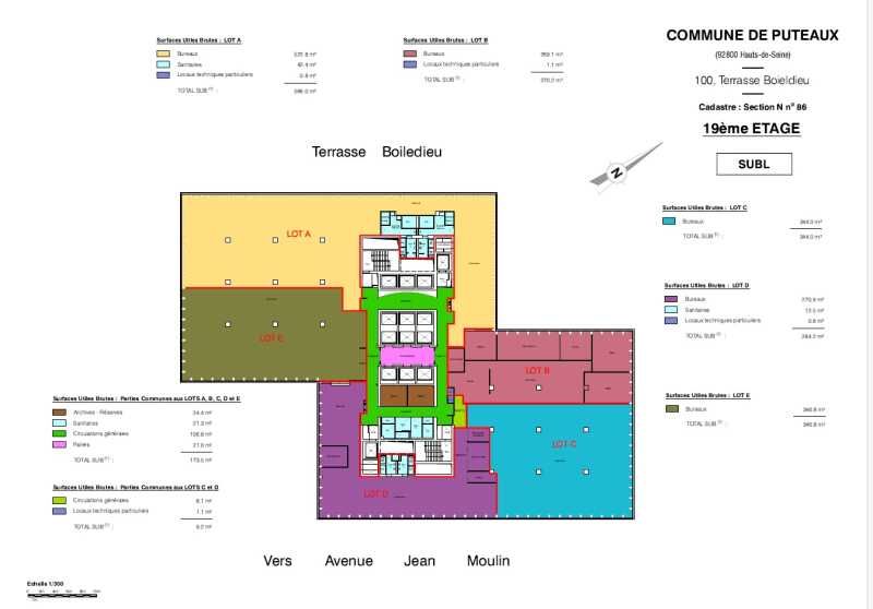 Location bureaux 1000 m² divisibles à partir de 380 m²
