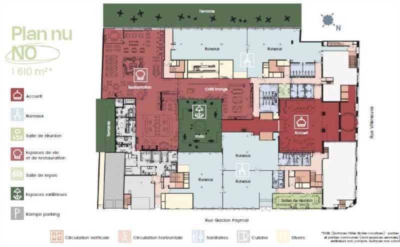 Location bureaux 4068 m² divisibles à partir de 1992 m²