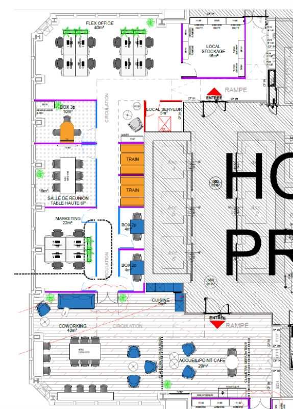 Location bureaux 210 m² non divisibles