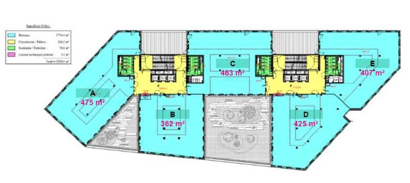 Location bureaux 4770 m² divisibles à partir de 360 m²