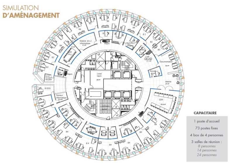Location bureaux 1350 m² divisibles à partir de 450 m²