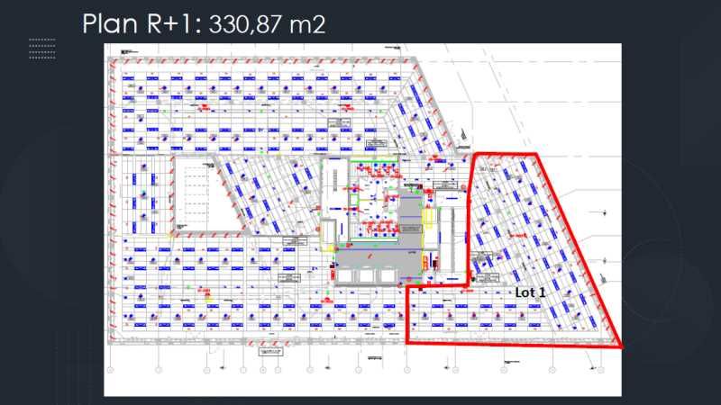 Location bureaux 331 m² non divisibles