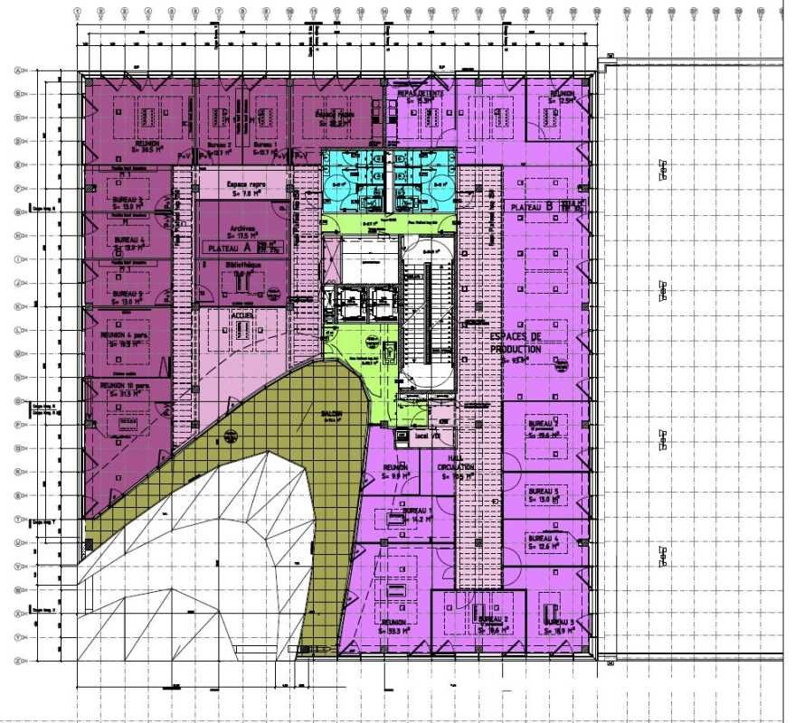 Location bureaux 1612 m² non divisibles