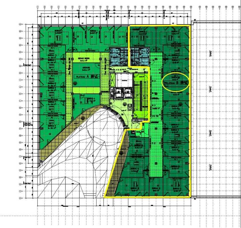 Location bureaux 1612 m² non divisibles