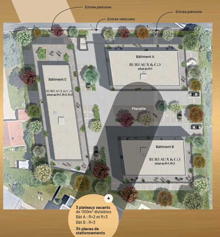 Location bureaux 747 m² divisibles à partir de 110 m²