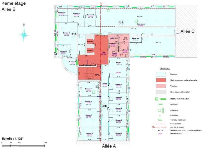 Location bureaux 228 m² non divisibles
