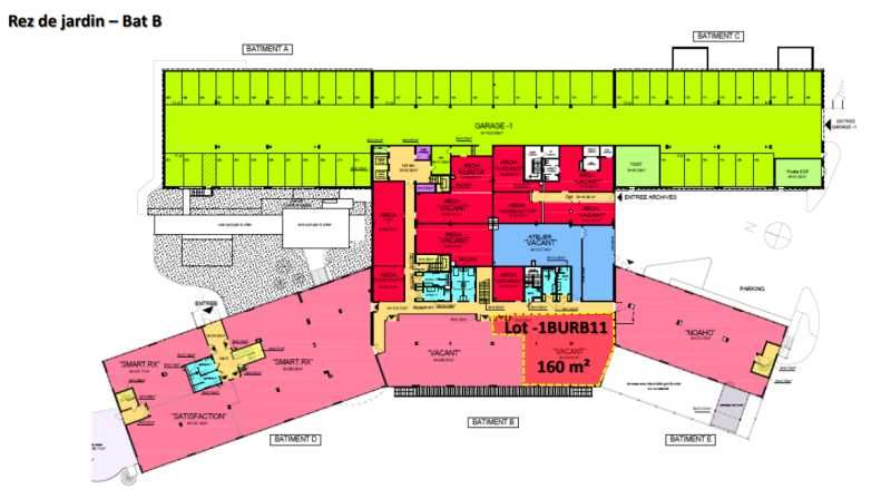 Location bureaux 809 m² divisibles à partir de 151 m²