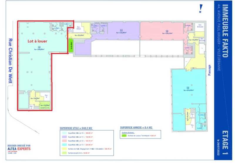 Location bureaux 1148 m² divisibles à partir de 261 m²