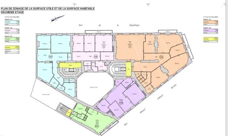 Location bureaux 206 m² non divisibles