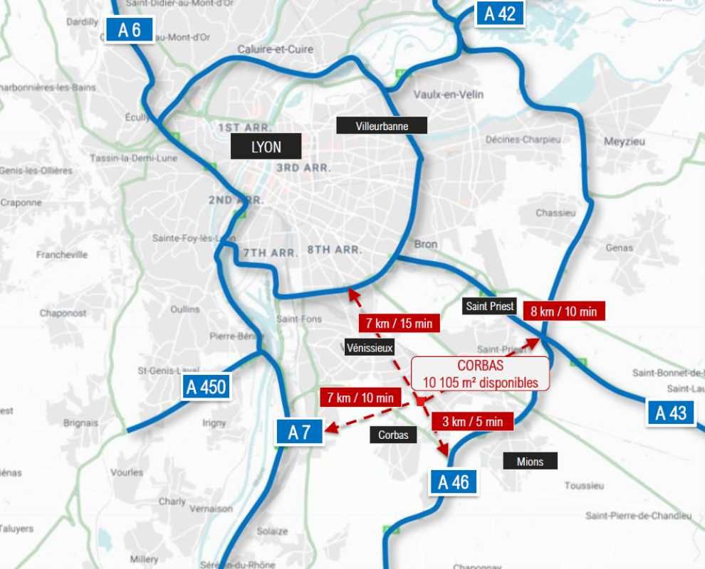 Location entrepots 10134 m² divisibles à partir de 2090 m²