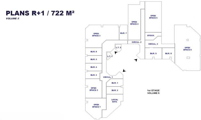 Location bureaux 3225 m² divisibles à partir de 112 m²