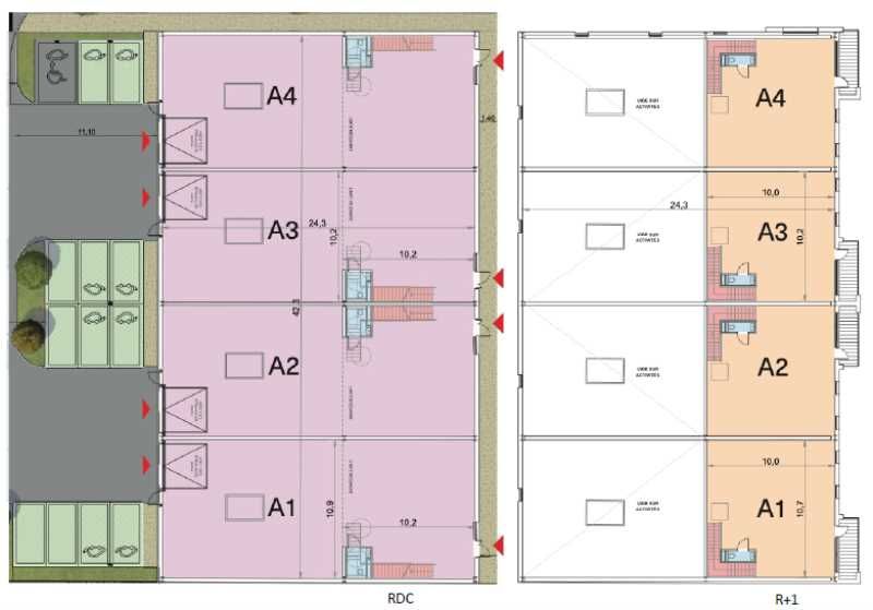 Vente entrepots 347 m² non divisibles