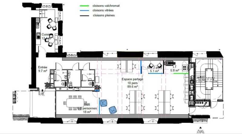 Location bureaux 239 m² non divisibles