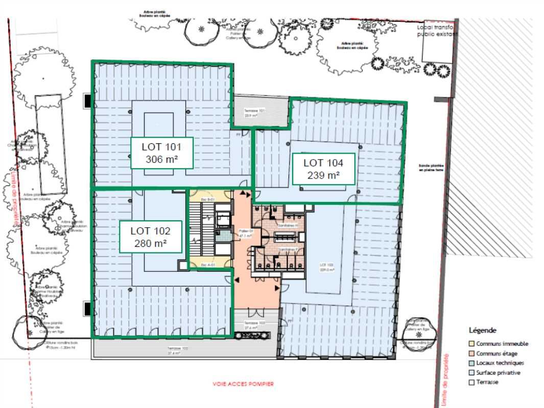 Vente bureaux 825 m² divisibles à partir de 239 m²