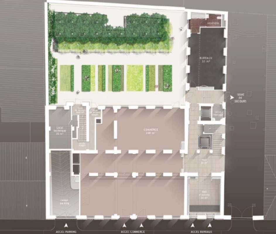 Location bureaux 611 m² non divisibles