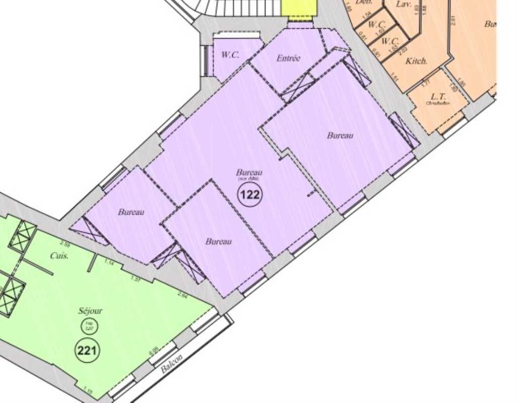 Location bureaux 80 m² non divisibles