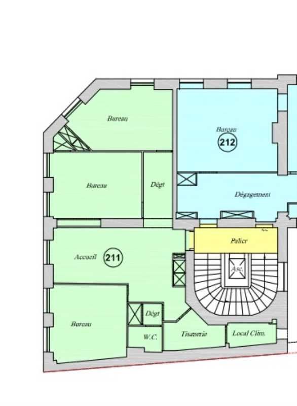 Location bureaux 96 m² non divisibles