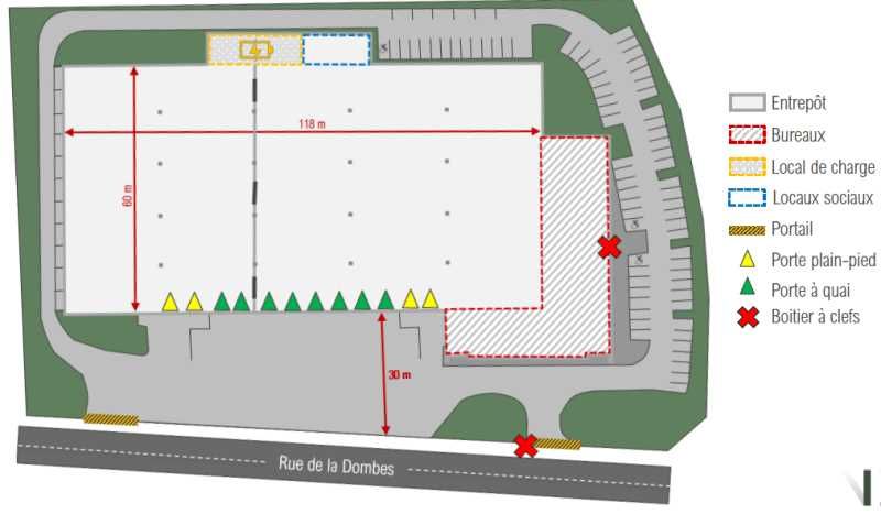 Location entrepots 9623 m² non divisibles